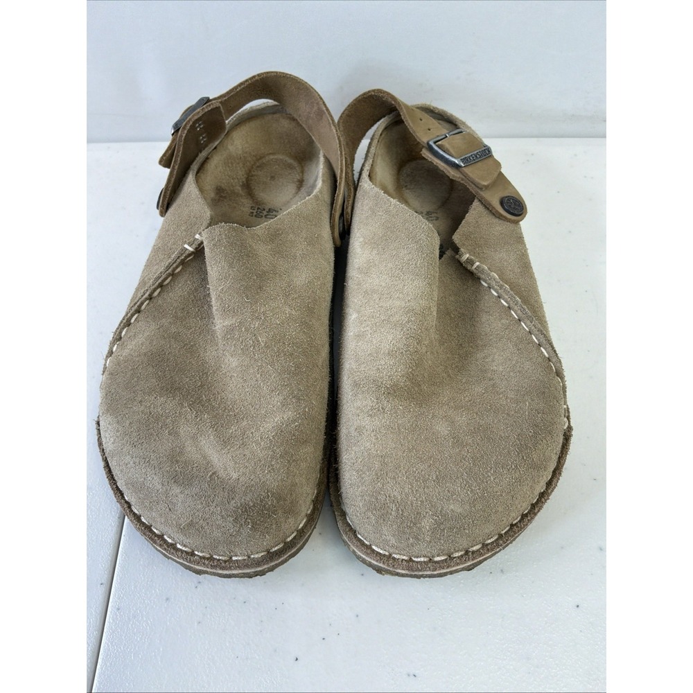 Birkenstock Lutry Premium Suede Euro 40 w-9 m 7 Gray Taupe Slip On Clog Sandals - Picture 6 of 8